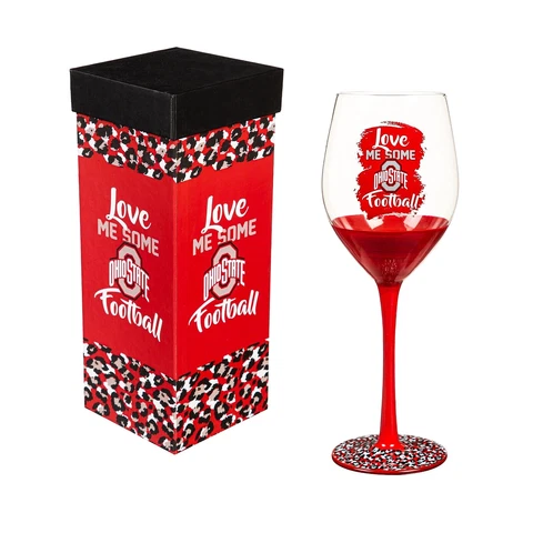 Ohio State Buckeye's Stemmed Wine Glass 17 oz Cover