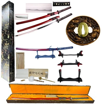 Nuevo 41" Rojo Borgoña La Espada de Pesadilla Japonés Samurai Batalla Listo Katana Foto 1 de 4