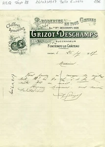 Dépt 88 - Fontenoy le Château - Belle Entête Secteur de la Broderie - 26/07/1917 - Picture 1 of 1