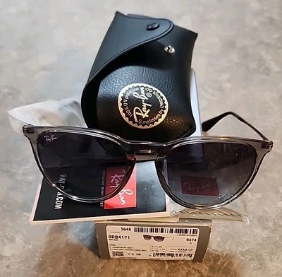 🔥 Genuine Ray-Ban Erika Unisex Sunglasses RB4171  65138G Transparent GRAY 54mm - Image 1 of 4