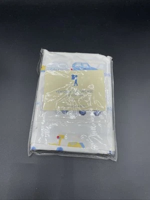 Pottery Barn Kids Vehicles Pillow Case Standard New In Package Blue Red Yellow - Image 1 of 2