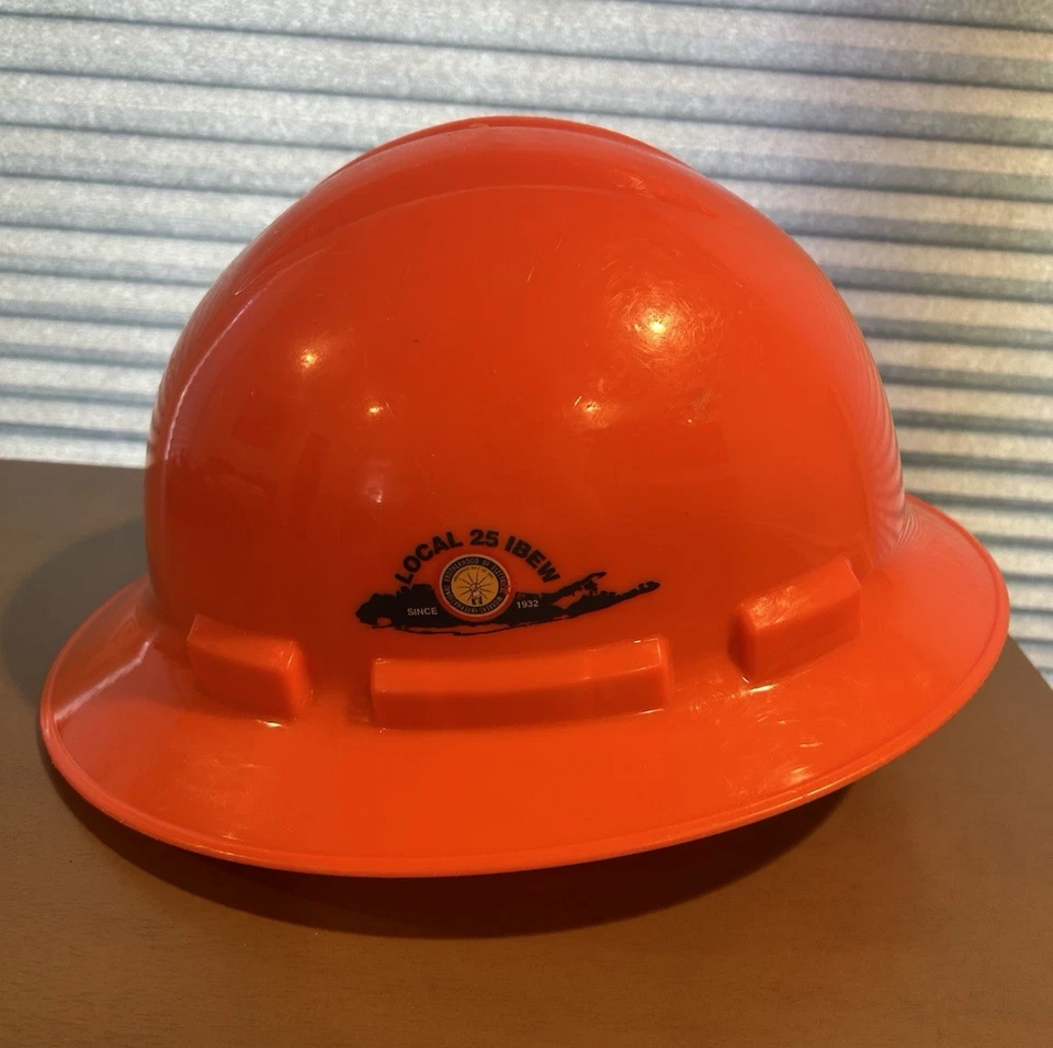 Sombrero duro de exhibición NECA local 25 IBEW Long Island bandera americana Foto 1 de 4