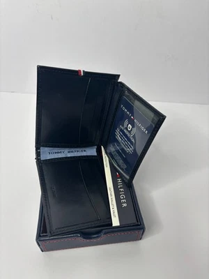 Tommy Hilfiger Cartera Triple Cuero Negro y Valet Nueva Foto 1 de 3