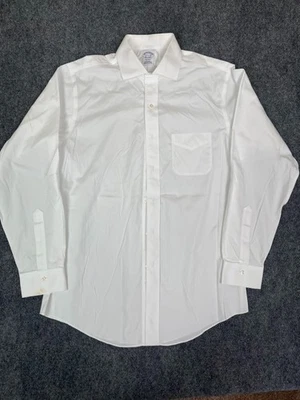 CAMISETA Brooks Brothers Regent BLANCA ABOTONADA Manga Larga Algodón TALLA 15.5-34 Foto 1 de 4