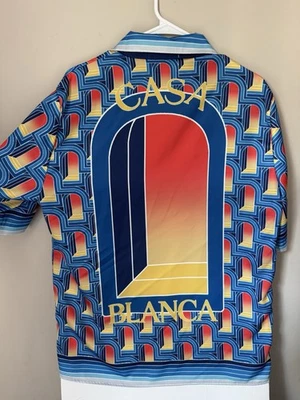 Men’s Casablanca Le Plongeon Silk Button Down Shirt Size L - Image 1 of 4