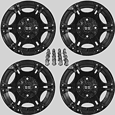 HONDA RANCHER 420i IRS 12" VIPER BLACK ATV / UTV ALUMINUM WHEELS (SET 4) IRS1CA - Image 1 of 4
