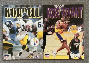 1998 Lakers Kobe Bryant, Steelers Kordell Stewart, & MLB 2 Pocket Folders - Bild 1 von 3