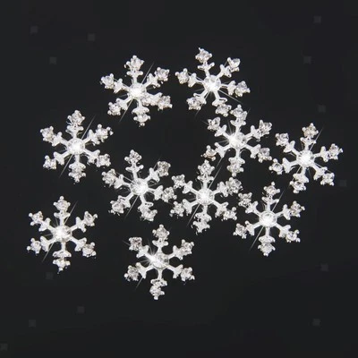 10x Jewelry Making DIY SnowFlake Crystal Diamante Flatback Embellishment - Image 1 of 4