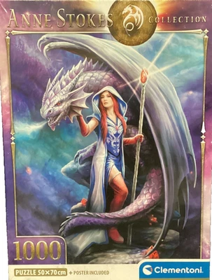 Clementoni 1000-piece Dragon Mage by Anne Stokes 2025 jigsaw puzzle NIB - Image 1 of 3