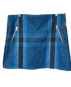 Gap Women's Size 12 Recycled Wool Blend Blue Plaid Mini Skirt - Picture 1 of 7