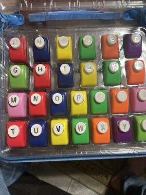 Alphabet Letters A-Z Paper Punch Art Set Craft Scrapbooking In Zipper Case - Image 1 of 4