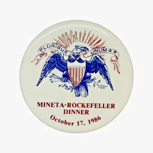 Norman Mineta Rockefeller Abendessen 1986 Gedenkuntersetzer demokratische Keramik - Bild 1 von 7