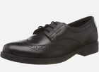 NEW Geox Girls J Agata D Smooth Leather Lace-Up School Shoes, Black UK12.5 /EU31