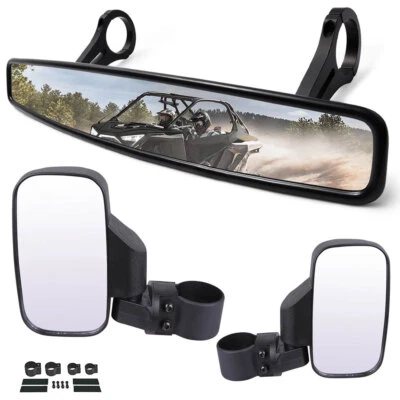 Juego de espejos retrovisores laterales UTV de 1,75" 2" y 1,75" para Polaris RZR S Yamaha Foto 1 de 4