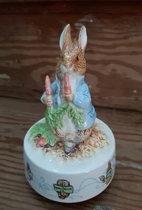 Schmid 1993 Peter Cottontail 5" Music Box Beatrix Potter - Foto 1 di 7