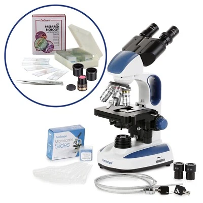 Kit AmScope B270C 40X-2500X Microscopio LED Binocular Compuesto + Cámara de 5 MP + Más Foto 1 de 4