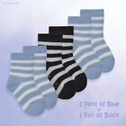 Baby Boy Girl 3 Pairs Lounge Slipper Socks With Ant Slip Grippers 0-2.5 3-5.5 Uk