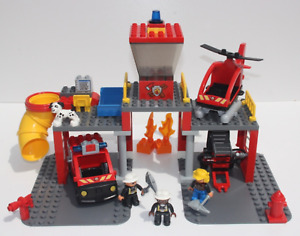Lego Duplo - 5601 Feuerwehrstation mit Hubschrauber -  gebraucht