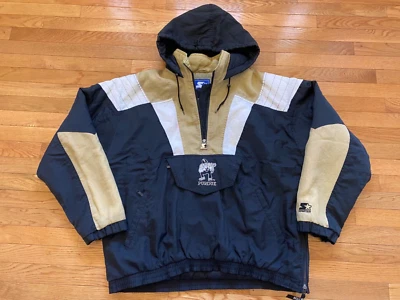 VINTAGE RARE STARTER Purdue Boilermakers HALF ZIPP PULLOVER JACKET MENS Sz XL - Image 1 of 4