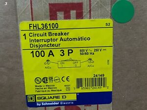 Square D FHL36100 100A 3P 600V~250V Circuit Breaker