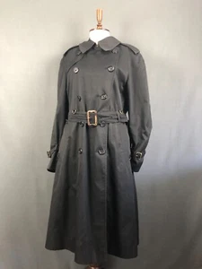 Aquascutum Trench Coat Polyester Women Black Belted - Picture 1 of 15