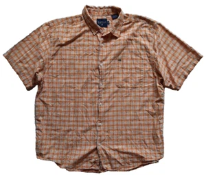Nautica Jeans Orange Plaid SS Button Shirt Big & Tall Men's Size 2XL - FAST SHIP - Picture 1 of 4