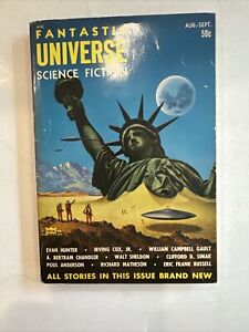 Vol. 1 No. 2 Aug 1953 issue Fantastic Universe Science Fiction Pulp Magazine