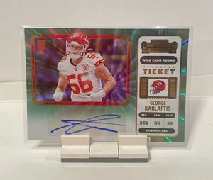 2022 Panini Contenders George Karlaftis RC AUTO Rookie T. #159 Green Variation - Picture 1 of 2