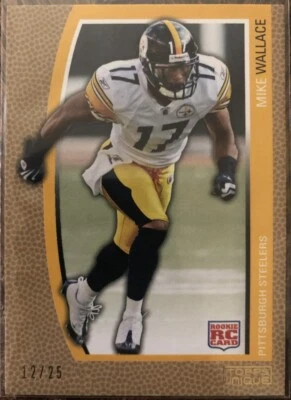 2009 TOPPS UNIQUE FOOTBALL MIKE WALLACE ROOKIE GOLD CARD 12/25 - Image 1 of 2