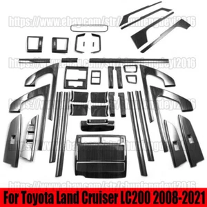 43x Black titanium Interior decoration kit For Toyota Land Cruiser LC200 2008-21 - Picture 1 of 8
