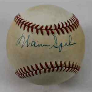 Warren Spahn Signed N.L. Baseball (SOP COA) Boston / Milwaukee Braves Pitcher