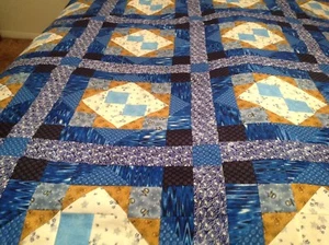 King Size Preußisch Blau Steppdecke - Bild 1 von 9