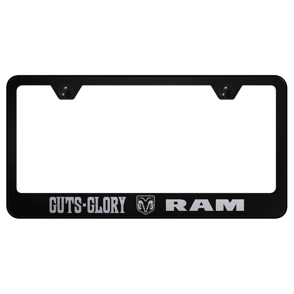 Dodge Ram Guts-Glory Laser Etched Logo Stainless Steel License Plate Frame - Image 1 of 2