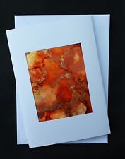 Real Alcohol Ink Painting - Greetings Card "Sunset" w/env by Judith Rowe
