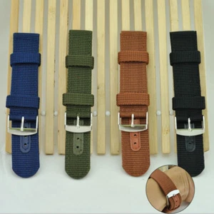 Nylon Fabric Wrist Watch Band Military Canvas Casual Buckle Strap 18/20/22/24mm - Picture 1 of 15