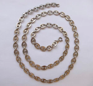 Necklace long beans chain 800 silver vintage around 1980 necklace silver - Picture 1 of 4