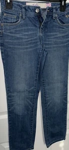 Justice ❤️ Believe in Yourself Dark Straight Leg Jeans Girls 10R - Picture 1 of 8