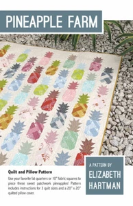 Quilt Pattern PINEAPPLE FAR Moda ELIZABETH HARTMAN Quilt + Pillow 3 SIZES Fat Qt - Picture 1 of 7