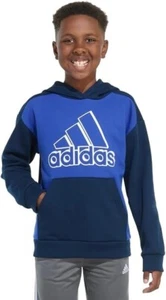 NEW Boy's Adidas Fleece Lined Blue Tech Hoodie Size Medium 10 - 12 - Picture 1 of 12