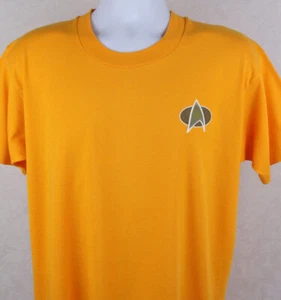 Vintage Screen Stars Star Trek T Shirt Starfleet Badge Size L Single Stitch USA - Picture 1 of 6