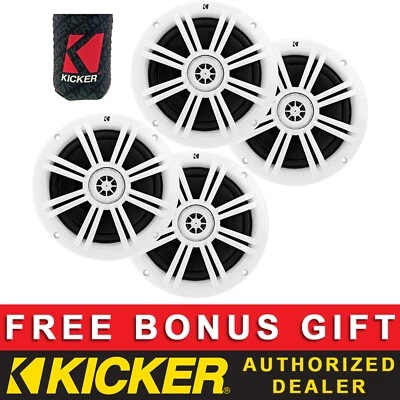 KICKER OEM REPLACEMENT 6.5" COAXIAL BOAT/MARINE SPEAKERS 4-OHM WHITE 2 PAIRS - Image 1 of 4