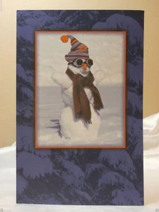 Holiday Seasonal Winter CARD CHRISTMAS Happy COOL Snowman Greeting Gift Post - Picture 1 of 3
