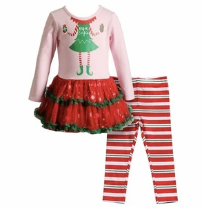 Youngland 2T "Elfie Selfie" Tulle Dress & Striped Leggings Set NWT FREE SHIPPING - Picture 1 of 12