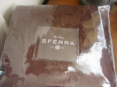 Sferra HARRISON FULL / QUEEN Cobertor Acolchado y 2 Fundas Marrón CHOCOLATE - ¡NUEVO! Foto 1 de 4