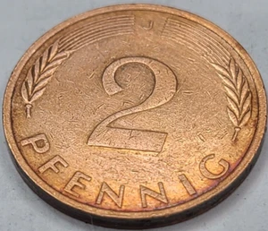1975 J GERMAN 2 PFENNIG KM# 106a (ONLY BY US SELLER) COMBINED SHIPPING - Picture 1 of 2
