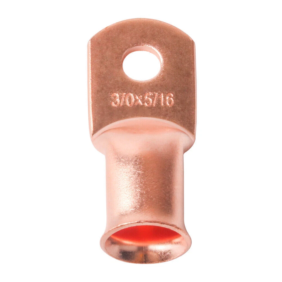 Stud Ring Cable Lug Crimp Copper Terminal Power Ground Wire 1x 3/0 Ga AWG 5/16" - Image 1 of 3