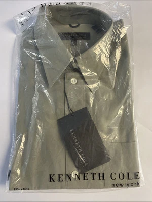 Новый с Ярлыками Kenneth Cole Мужская рубашка 15 X 32/33 Sage зеленый 100% хлопок - Изображение 1 из 3