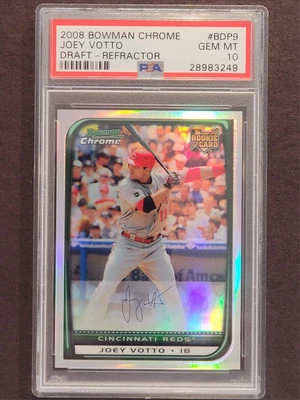 JOEY VOTTO PSA 10 ROOKIE 2008 Bowman Chrome Draft Refractor (Pop 37) CINCINNATI - Image 1 of 2