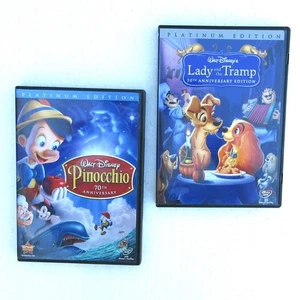 2 DISNEY Anniversary 2-Disc DVDs PINOCCHIO, LADY AND THE TRAMP Platinum Editions - Picture 1 of 14