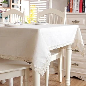 Machine Washable Beige Cotton Tablecloth for Dining Room Events 135x200cm - Picture 1 of 26